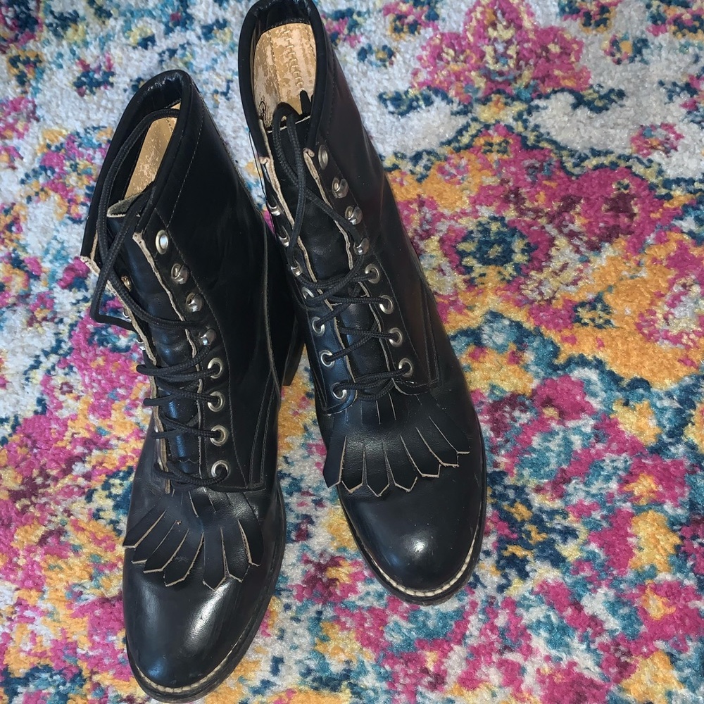 Black real leather Justin boots